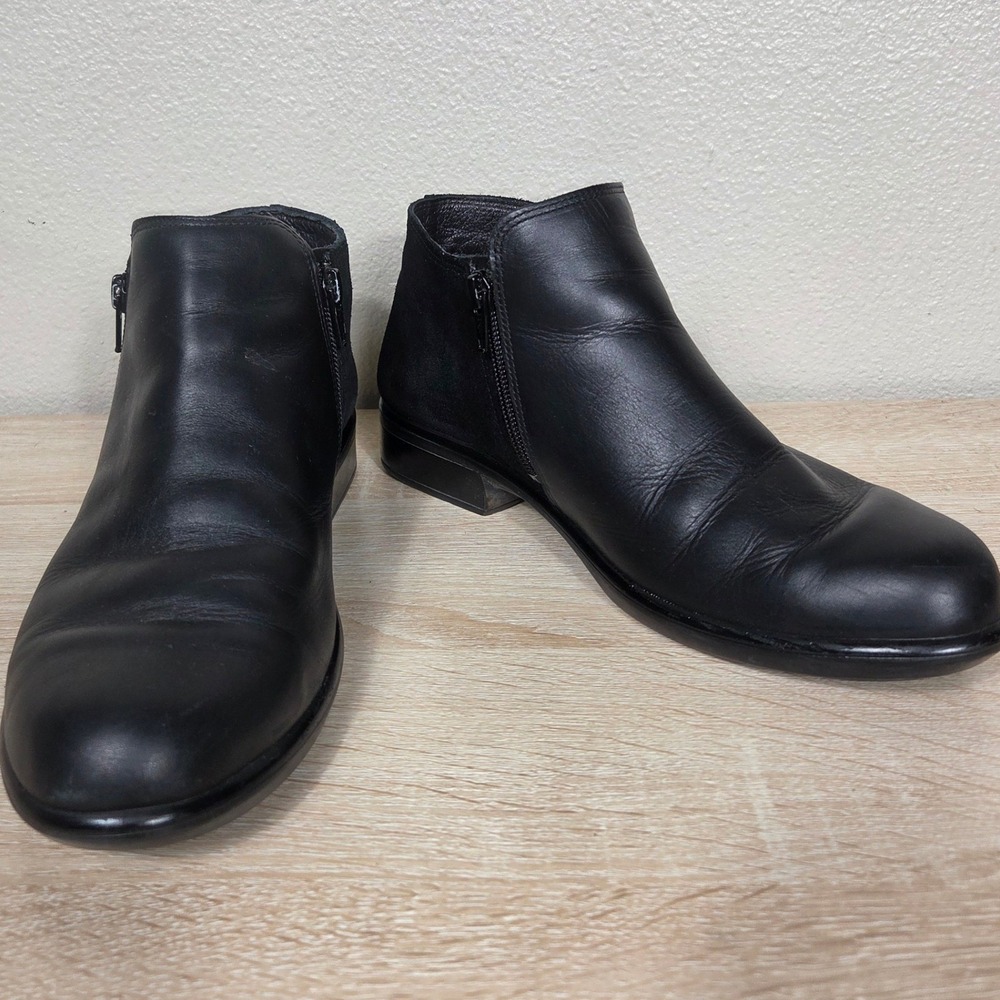 NAOT Helm Black Leather Suede Double Zip Ankle Boots EU 40 US 9